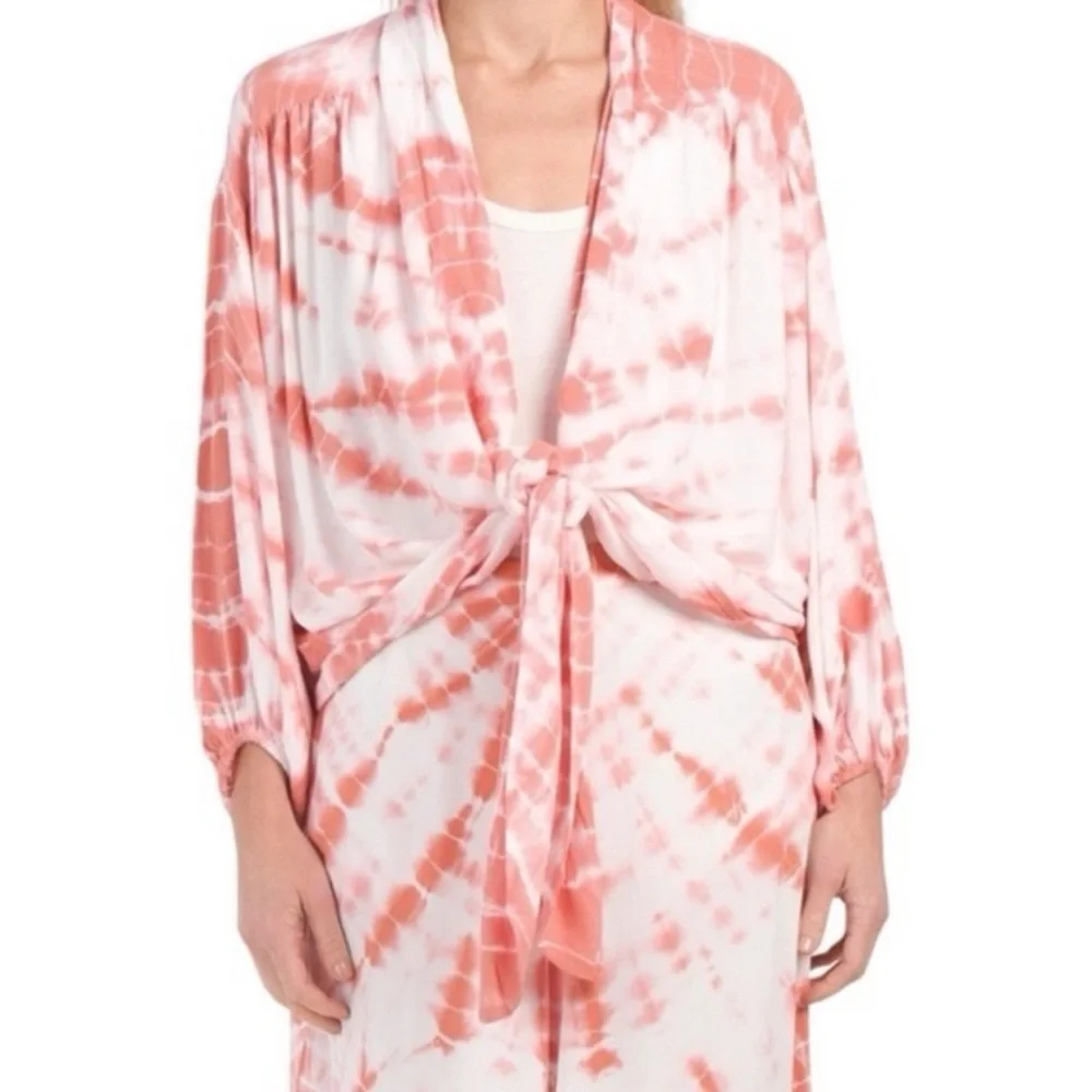 NWT • Young Fabulous & Broke Tie-Dye Tie-Front Carmen Top • Women’s Medium